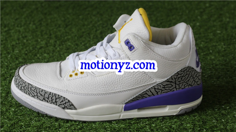 Authentic Air Jordan 3 Kobe Bryant White Purple Gold